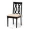 Baxton Studio Cherese Modern and Contemporary Sand Fabric and Dark Brown Finished Wood 2-Piece Dining Chair Set 174-10539-Zoro - alternate 6
